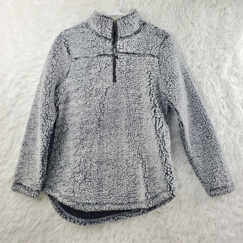 Green Tea Sherpa Pullover Long Sleeve Sweater